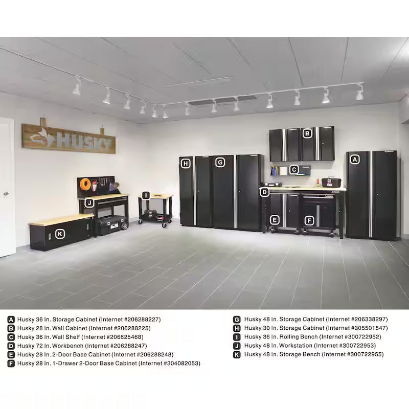 Black 24-Gauge Steel Wall Mounted Garage Cabinet S319223