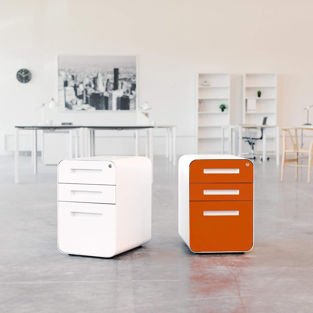 3-Drawer Mobile File Cabinet Blue Faceplate Z7735