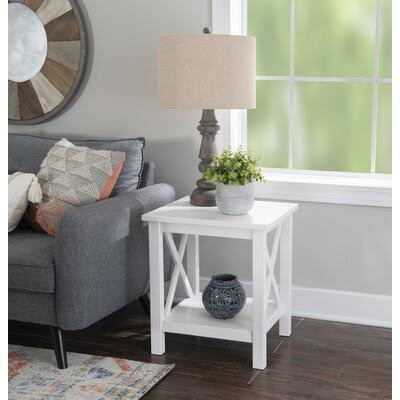 Antique White End Table A1056