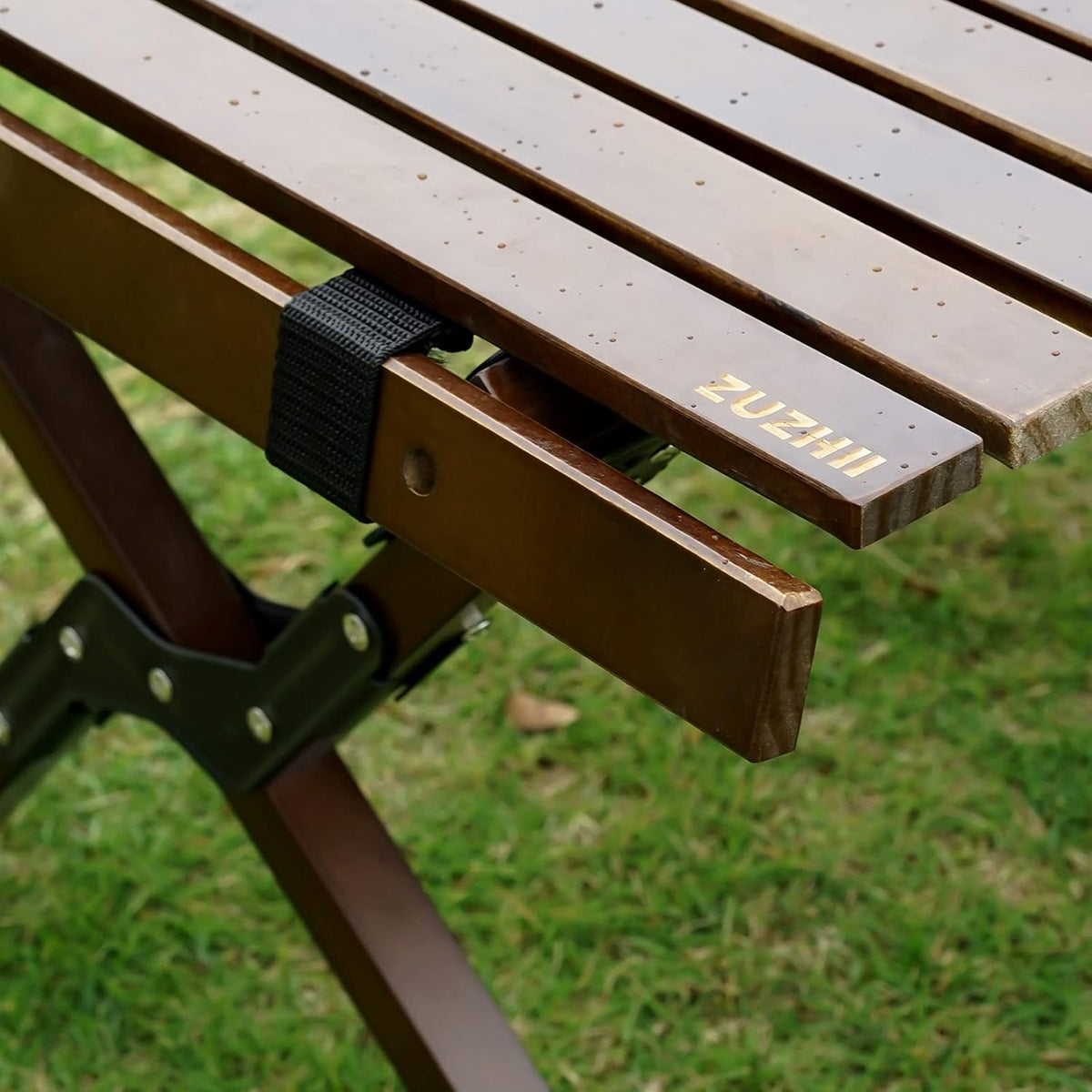 Portable Folding Wooden Camping Table with Carry Bag U573216