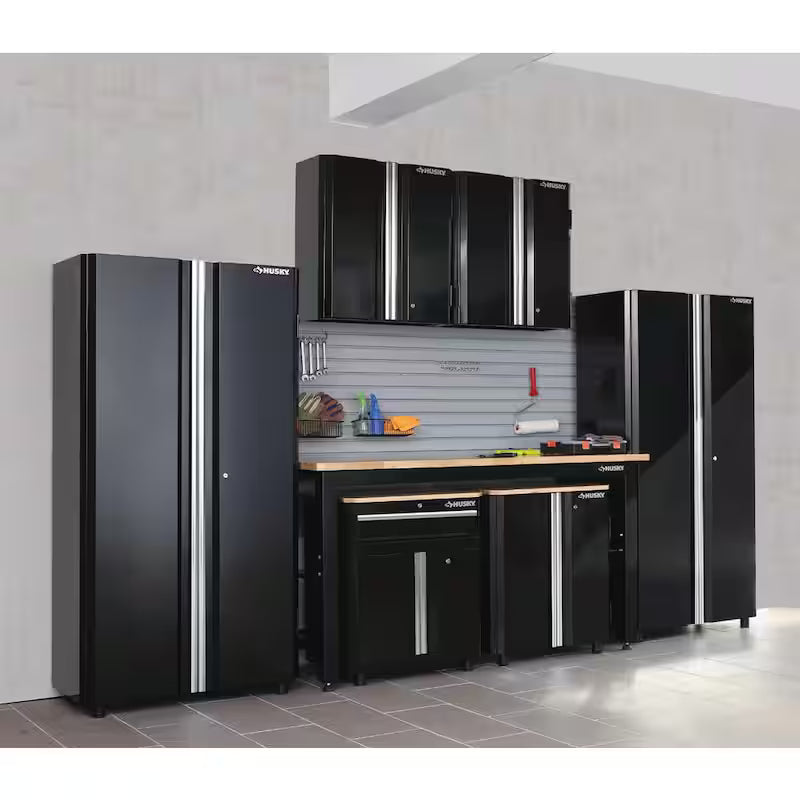 Black 24-Gauge Steel Wall Mounted Garage Cabinet S319223