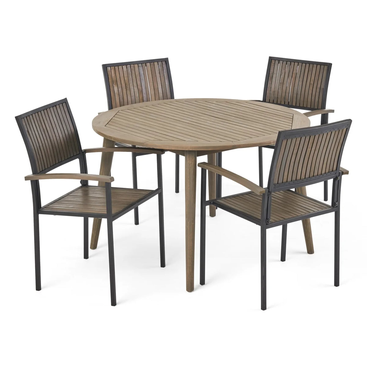 Acacia Wood 5 Piece Dining Set A98166